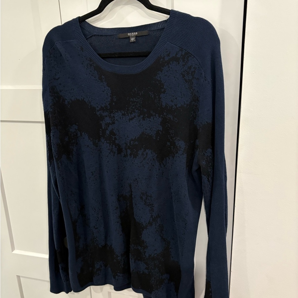 Guess mens Blue and Black Sweater